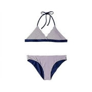 Splendid Big Girls' Reversible Top & Retro Bikini, Wildflower Pink, Size 8