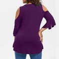 thumbnail image 2 of Mrasaso Prime Deals,Women Blouse,Plus Size Women Bandage Solid T-Shirt Short Sleeve V-Neck Tops Casual and Comfortable T-Shirt for Everyday WearPurple 5XL, 2 of 9
