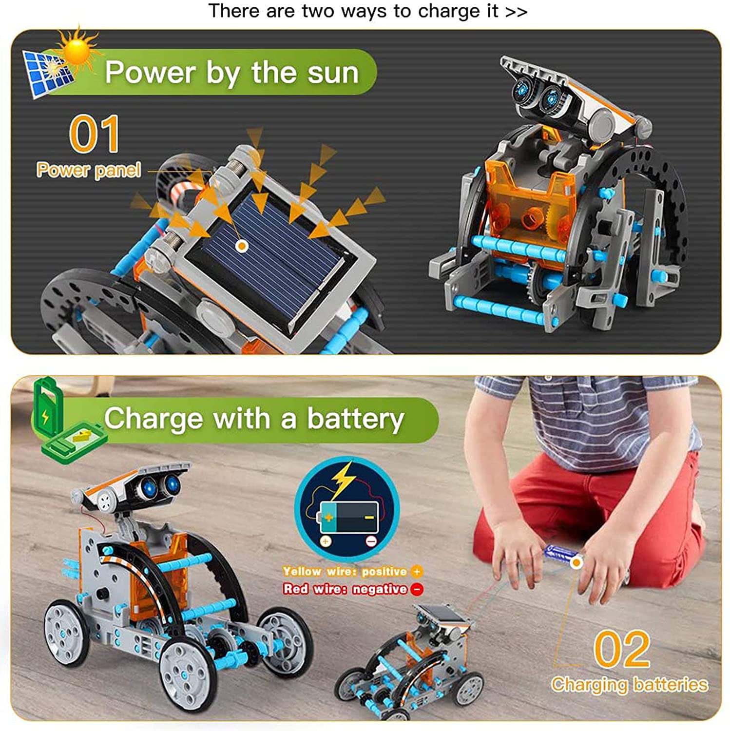 Toys for 8 9 10 11 12 13 Year Old Boys Christmas Birthday Gifts for Boys Girls 195 Pieces Science Kits for Kids Age 8-12 Powered by Solar 12 in 1 STEM Solar Robot Toys 