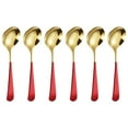 thumbnail image 2 of CRCMUHE Tableware Round Spoon 304 Stainless Spoon Fork Household Cute Small Soup Spoon Thick Round Bottom Eating Spoon, 2 of 9