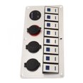 thumbnail image 4 of Gang Toggle Switch Panel, Panneau de Commutateur de Rocker 8 Lumières Panneau de Commande Gang Rocker Switch Panel Longue Durée, 4 of 14