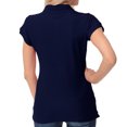 thumbnail image 2 of Basico Navy Polo Collared Shirts For Women 100% Cotton Short Sleeve Golf Slim Fit Polo Shirts For Women and Juniors, 2 of 4