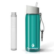 Purewell Outdoor Water Filter Bottle, 0.01μm 5-Stage Filtration for Survival, Camping, Hiking, Backpacking(green)