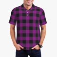 thumbnail image 1 of Fotbe Purple Black Plaid Camiseta Polo de Golf para Hombre con Estampado – Camisa Deportiva Transpirable con Cuello Abotonado-X-Large, 1 of 6