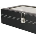 thumbnail image 5 of 12 Slots Watch Box, High-grade Leather Watch Collection Storage Box, Black, 5 of 7
