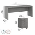 thumbnail image 3 of Echo 72W Computer Desk with Drawers in Modern Gray - Engineered Wood, 3 of 5