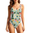 thumbnail image 3 of CCRFTGI Swimsuit for Women Floral Print One Piece Swimsuits Summer Vacation Sport Swimwear Bathing Suit for Women for Water Aerobics Green L, 3 of 8