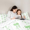 thumbnail image 5 of Homewish Chic Polka Dot Bedding Comforter Set,Kawaii Bowknot Ribbon Twin Comforter Sets,Green White Bedding Set For Girls Kids,Luxury Bedroom Decor Reversible,2 Pieces, 5 of 8