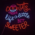 thumbnail image 2 of Craftnamesign Donut Make Life A Little Sweeter Neon Sign, Bakery Wall Art, Donut Shop Decoration, 2 of 4