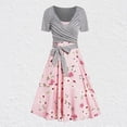 thumbnail image 2 of Birdeem Ensemble de Robe à Fermeture Éclair pour Femmes, Mode d'Été, Col en V, Manches Courtes, Imprimé Floral, Vacances, 2 of 10