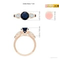 thumbnail image 5 of ANGARA Natural 1.6 Ct Aeon Sapphire & Diamond 3 Stone Engagement Ring in 14K Rose Gold for Women (Size-7mm) | September Birthstone, Anniversary, Jewelry Gift for Women | Natural Sapphire Ring, 5 of 10