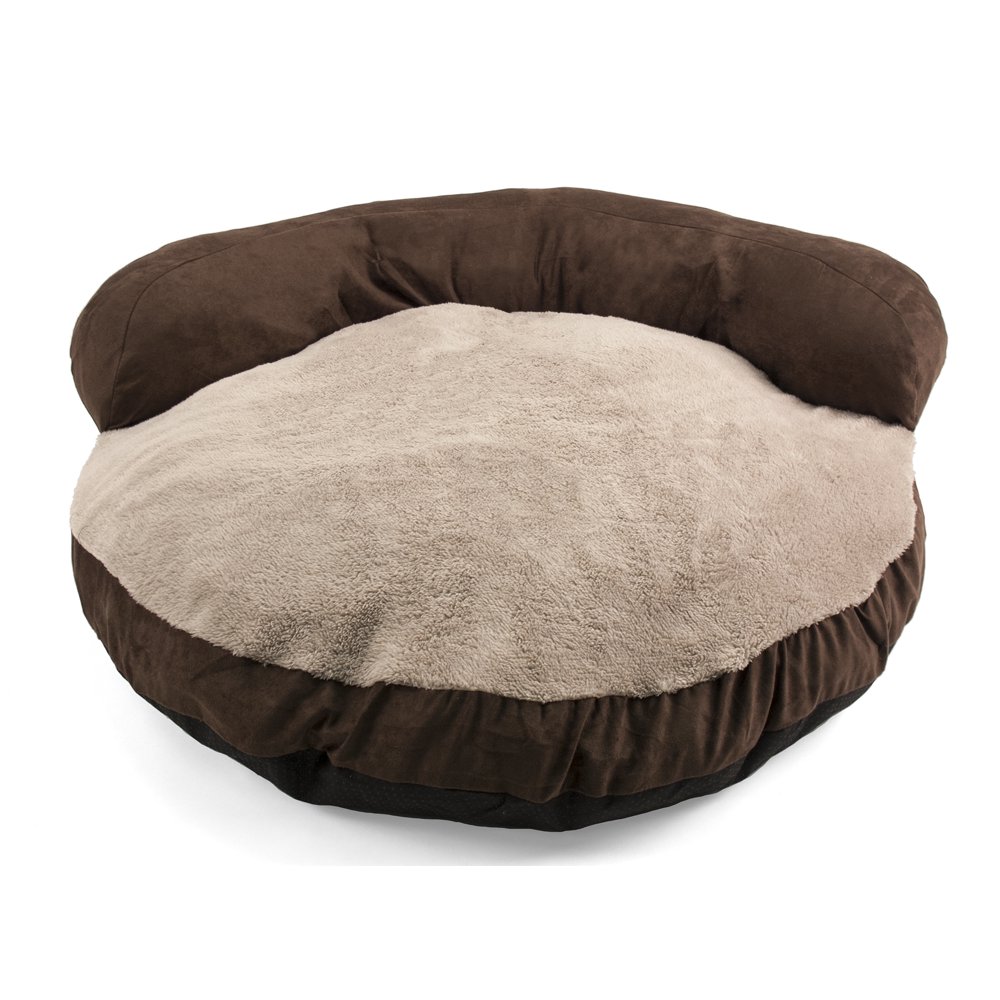 Cozy Pet Round Bolster Dog Bed Brown