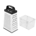 thumbnail image 2 of Kitchen Grater Stainless Steel 4 Sided Shredder with Container Kitchen Accessory Handle Color Random, 2 of 9