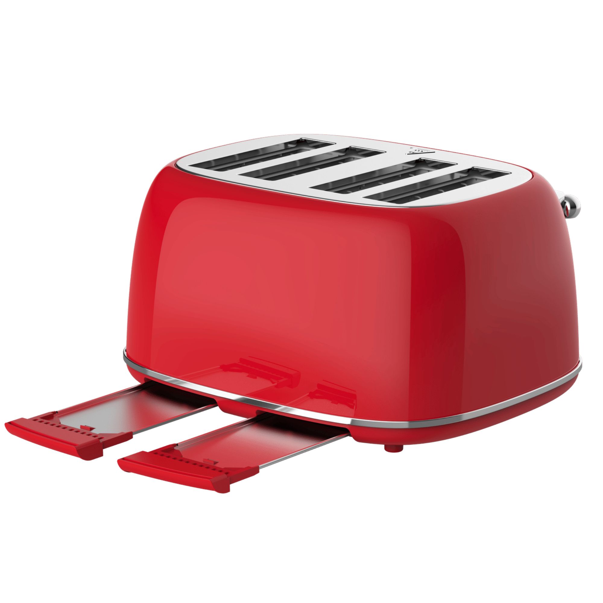 Retro 4-Slice Toaster with Extra Wide Slots, Stainless Steel Red
