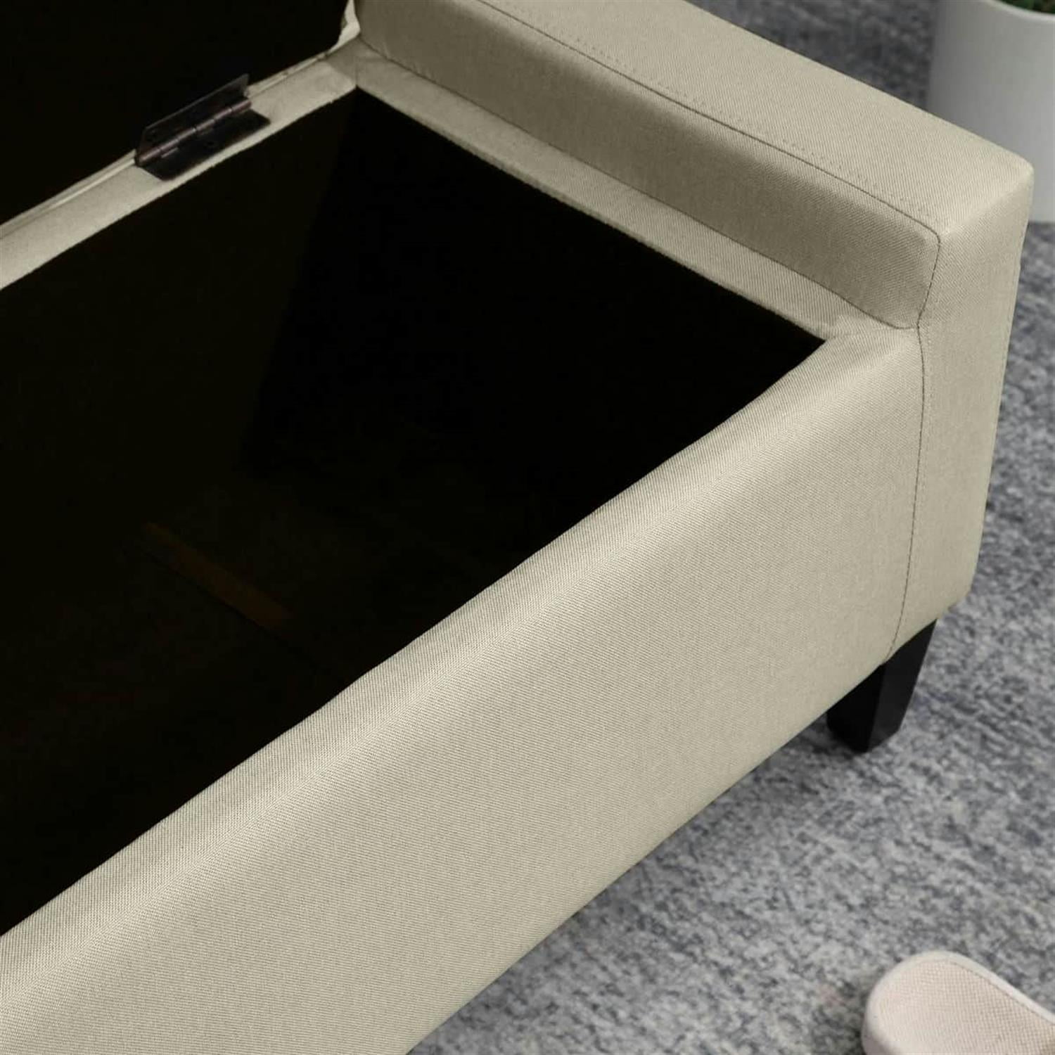 Demi Bonn 36" Upholstered Ottoman Bench, Button Tufted Storage Ottoman with Hidden Compartment, Lift-Top Ottoman for Living Room, Beige