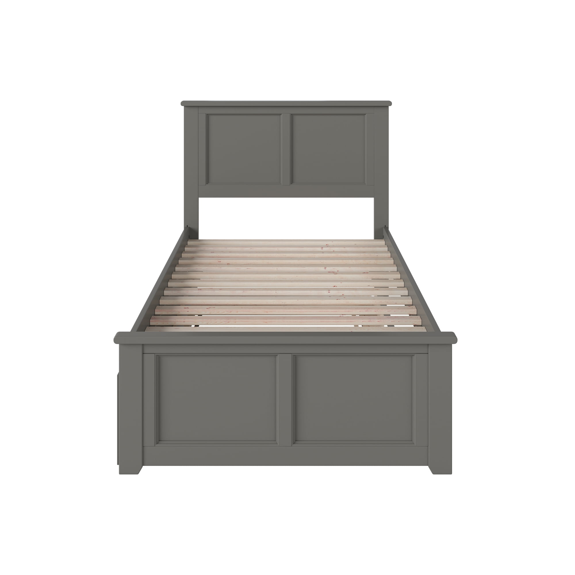 AFI Madison Twin Wood Platform Bed with Matching Footboard & Twin Trundle, Grey