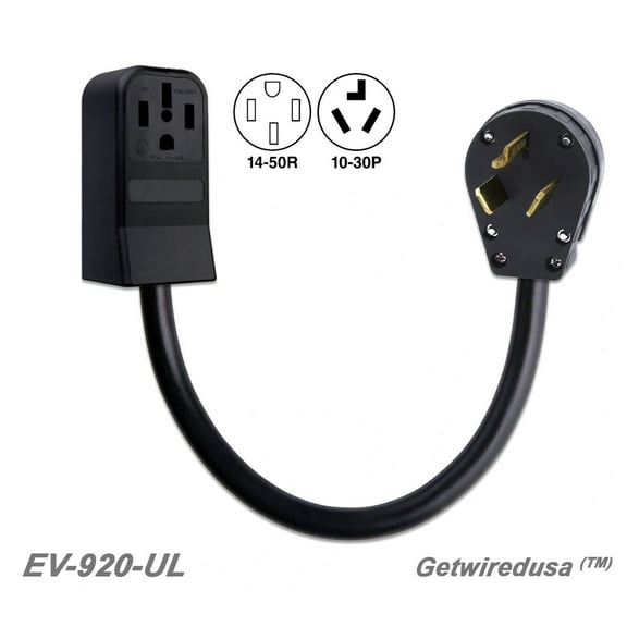 GetWiredUSA EV Charger Adapter, 250V, 30 Amps Vehicle Charging Charger 10 Gauge Cable