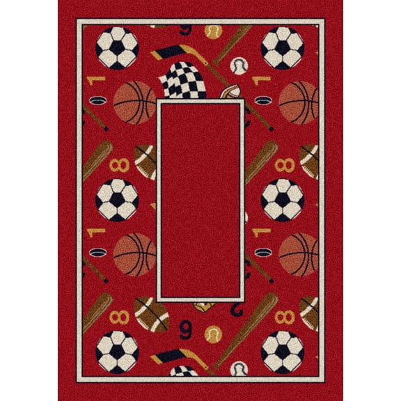 Milliken Design Center Area Rug GOOD SPORTS RUBY Good Sports Ruby 5' 4" x 7' 8" Rectangle