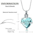 thumbnail image 2 of Crystal Heart Shape Cremation Jewelry Memorial Urn Necklace for Ashes, Angel Wings Stainless Steel Ash Holder Pendant Keepsake, 2 of 6