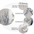 thumbnail image 3 of Blue Tree Bathroom Shower Curtains with 12 Hooks Polyester Waterproof Shower Curtain for Stalls and Bathtubs Retro Farmhouse Botanical Branches Bird Decorative Bathroom Privacy Curtain 66x72 Inches, 3 of 9