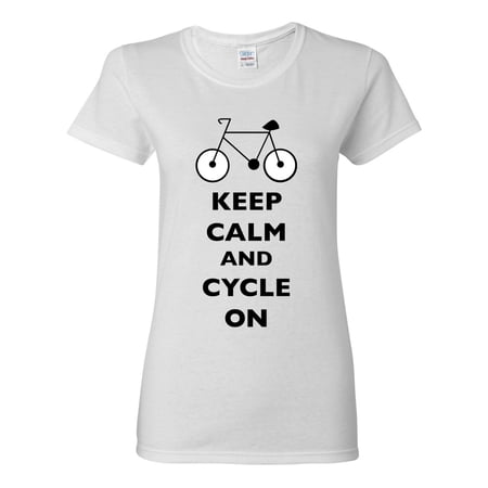 Ladies Keep Calm And Cycle On Cycling Bike Bicycle Funny DT T-Shirt Tee price history on PriceWatchPro