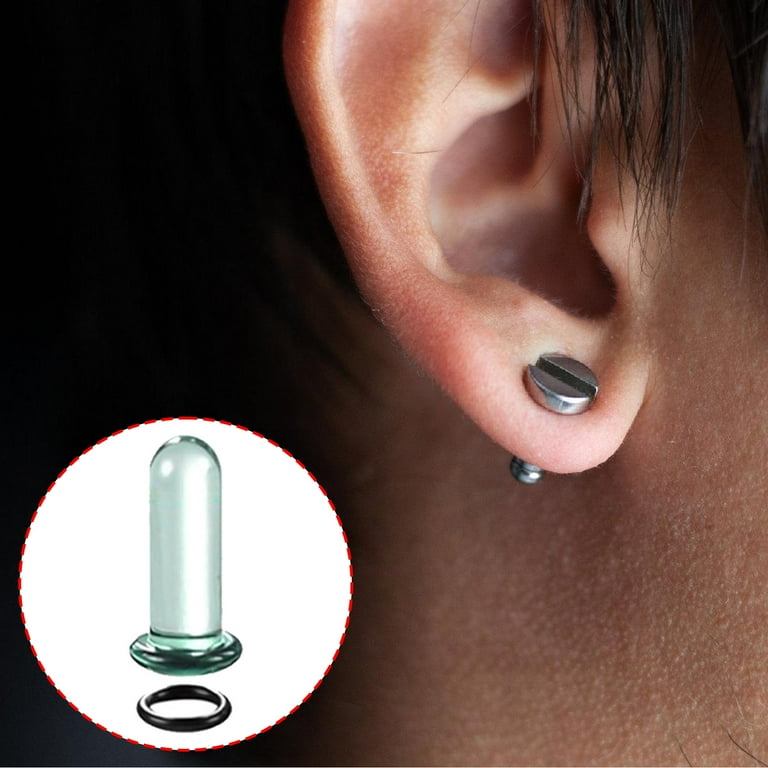 Ear Stretching Set Glass Plugs Gauges for Ears with Single