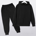 thumbnail image 2 of HCNTES Baby Girl Clothes Winter Girls Clothes Long Sleeve Kids Sports Sweatpants Sets with Solid Hoodie Pullover Holiday Outfit, 2 of 9