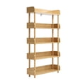 thumbnail image 3 of JolyDale 5-Tier Wooden Open Bookshelf, Morden Display Shelf with Free Standing Storage Rack, Multifunctional Bookcase for Home and Office, Living Room, Bedroom, Library (Oak, 5-Tier), 3 of 6