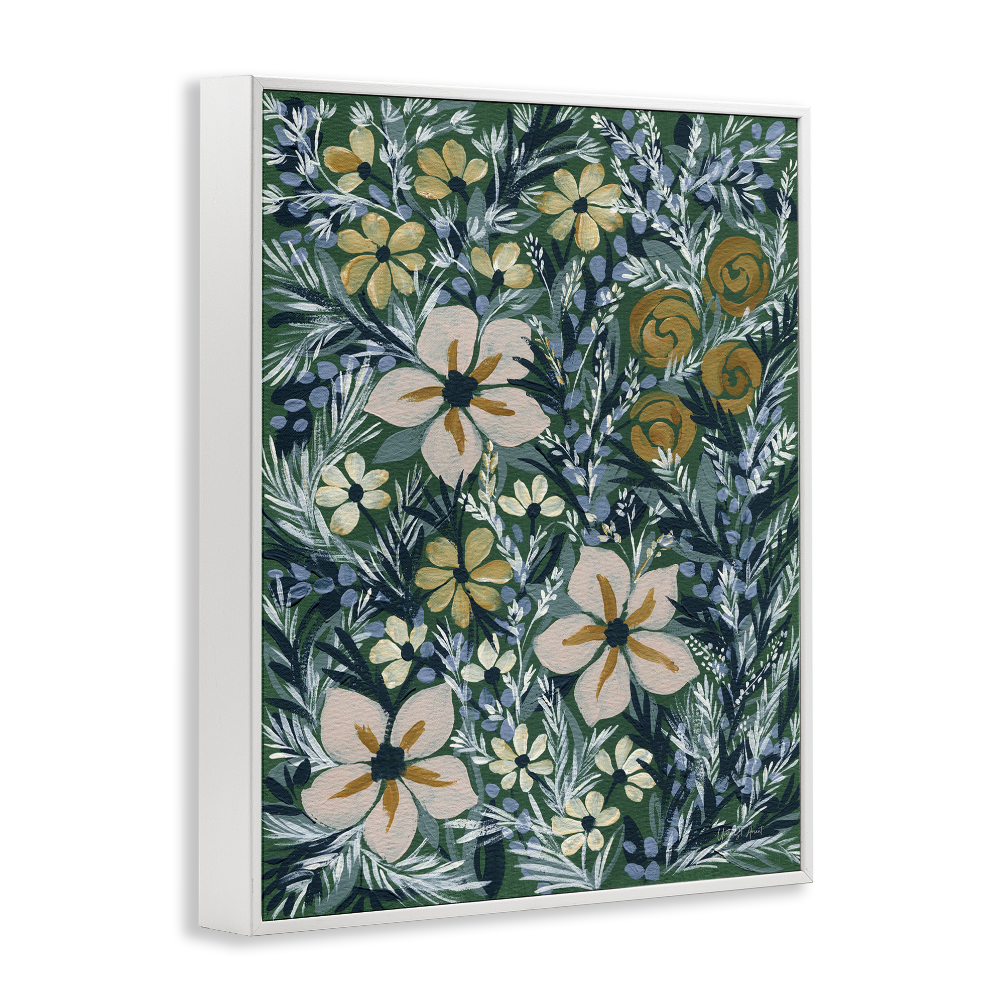 Stupell Industries Summer Boho Florals Botanical & Floral Painting White Framed Art Print Wall Art, 24 x 30