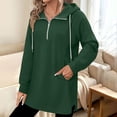 thumbnail image 6 of Horkkom Quarter Zip Pullover Women Casual Tunic Drawstring Tops Fashion Solid Color Comfort Hoodie with Pockets S, 6 of 7