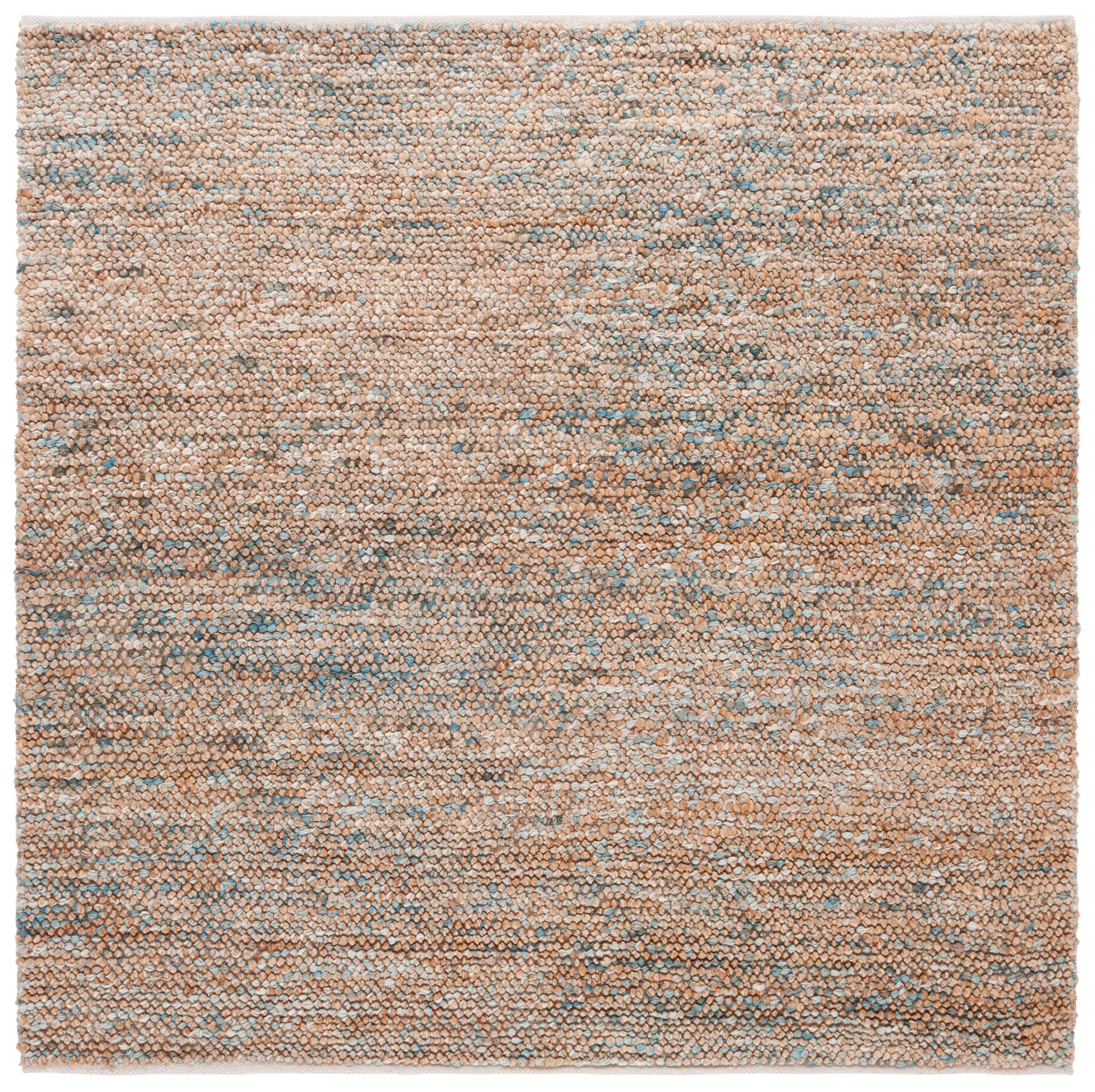 SAFAVIEH Bohemian Martha Solid Area Rug, Natural/Blue, 6' x 6' Square