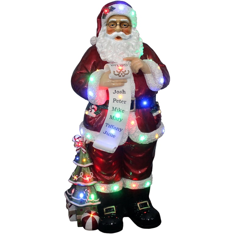 Fraser Hill Farm LED Santa Figurine 52in Christmas Resin Statue