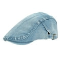 thumbnail image 2 of Lroveb Newsboy Hats for Men Women Cowboy Hat Simple Peaked Cap Washed Breathable Forward Cap, 2 of 7