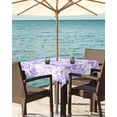 thumbnail image 3 of Boanket Outdoor Tablecloth with Umbrella Hole for Patio/Picnic/Party/Camping, Purple Flowers Waterproof Table Cloth Square Cover Washable, Watercolor Summer Botanical Floral (60"x 60"), 3 of 7