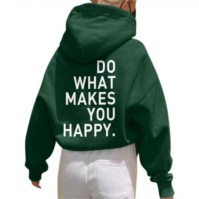 WZXFASHION Veste à Imprimé Lettre pour Femmes Manches Longues Automne Hiver Chandail à Capuchon Oversize Chandail à Capuchon Liquidation Chandail à Manches Longues