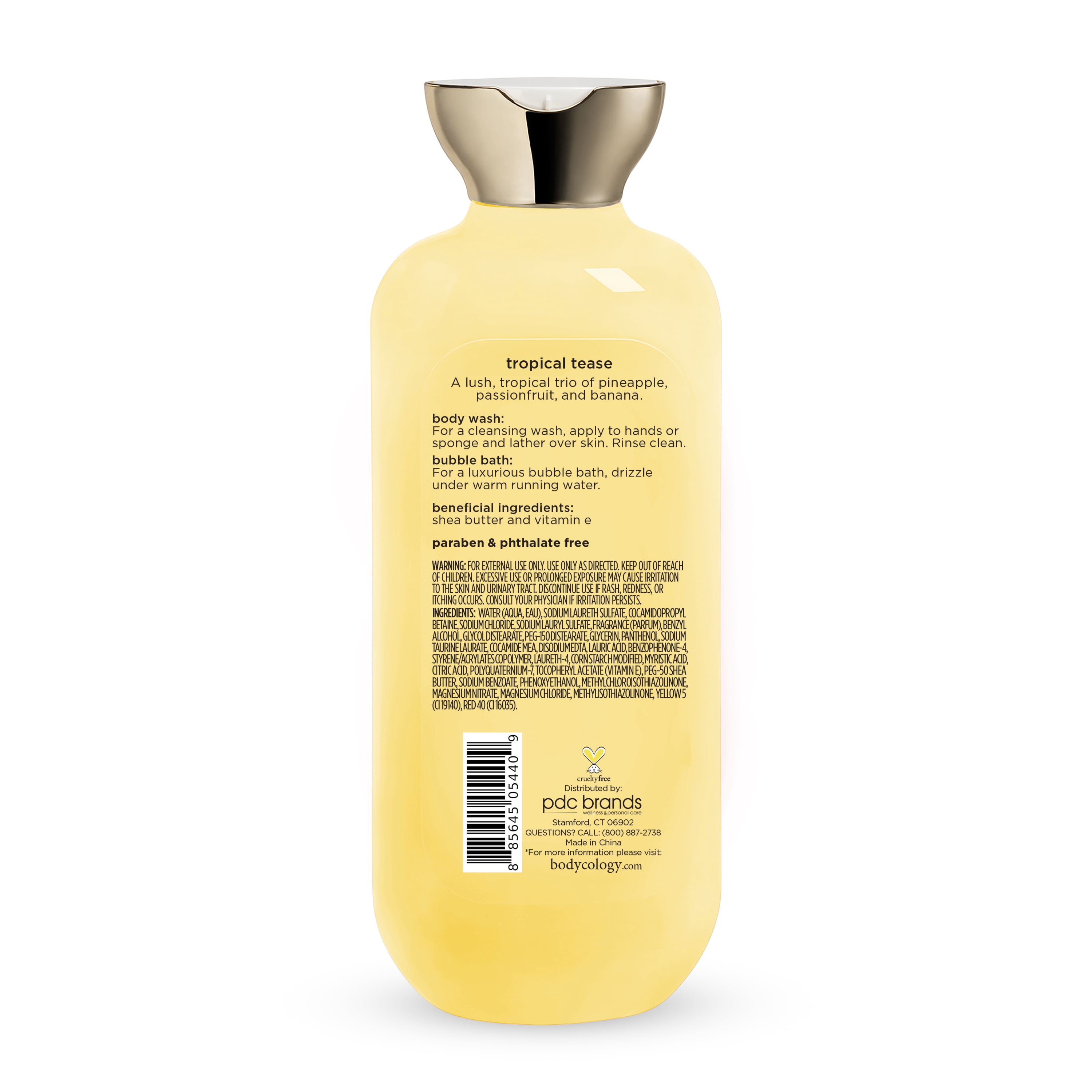 Bodycology Tropical Tease 2-in-1 Body Wash & Bubble Bath, 16 fl oz