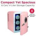 thumbnail image 3 of Frigidaire Portable Retro 6-can Mini Personal Fridge Cooler, EFMIS151, Built-in Bluetooth(R) Speaker, Pink, 3 of 14
