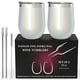 thumbnail image 2 of CHILLOUT LIFE - Juego de 2 vasos de vino de acero inoxidable de 12 oz - Copas de vino aisladas al vacío de doble pared con tapas y pajitas para café, vino, cócteles (brillo holográfico) CHILLOUT LIFE CHILLOUT LIFE Vaso 2 x 12 oz, 2 of 5