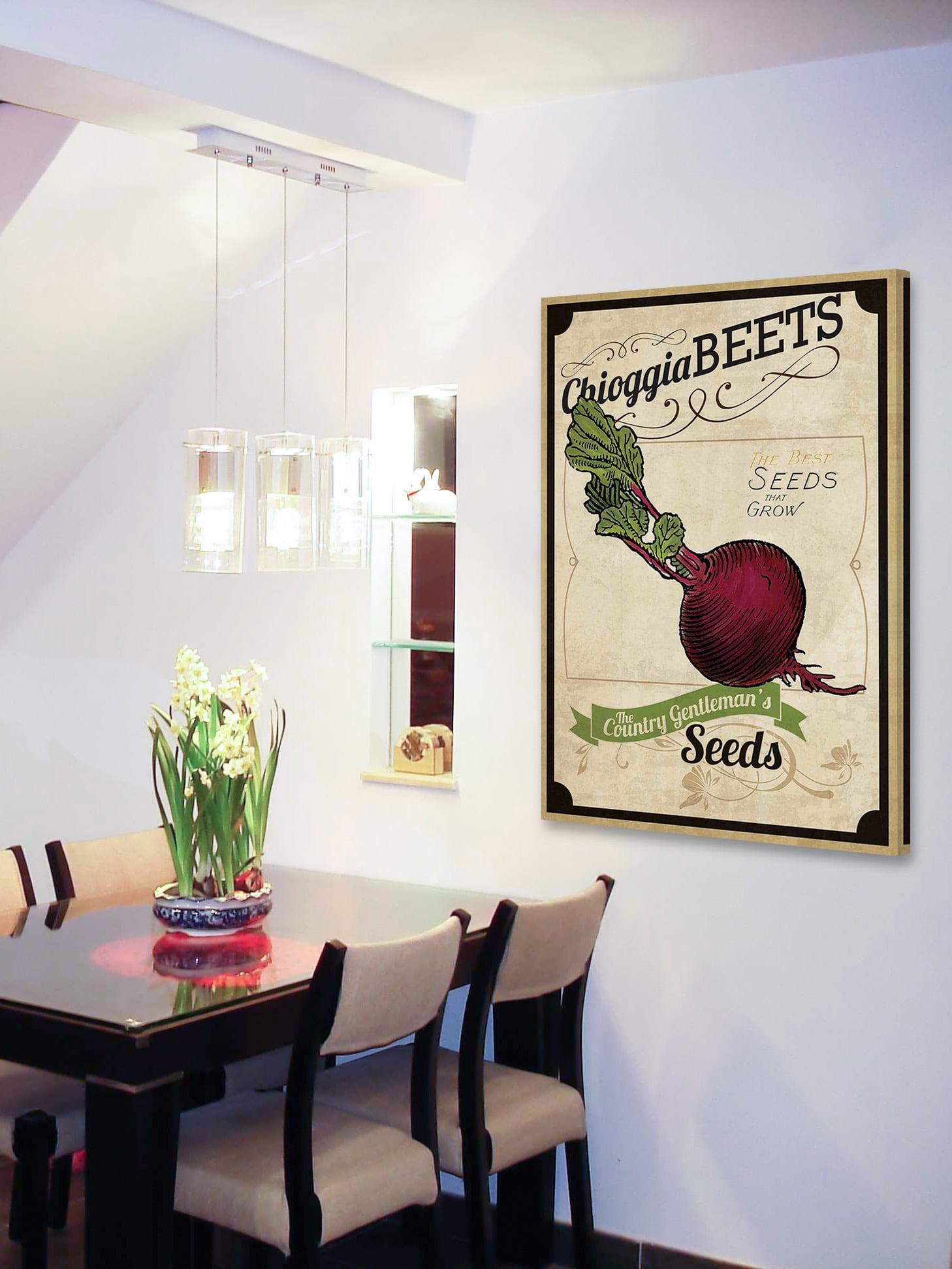 "Seed Packet Beet" Painting Print on Wrapped Canvas
