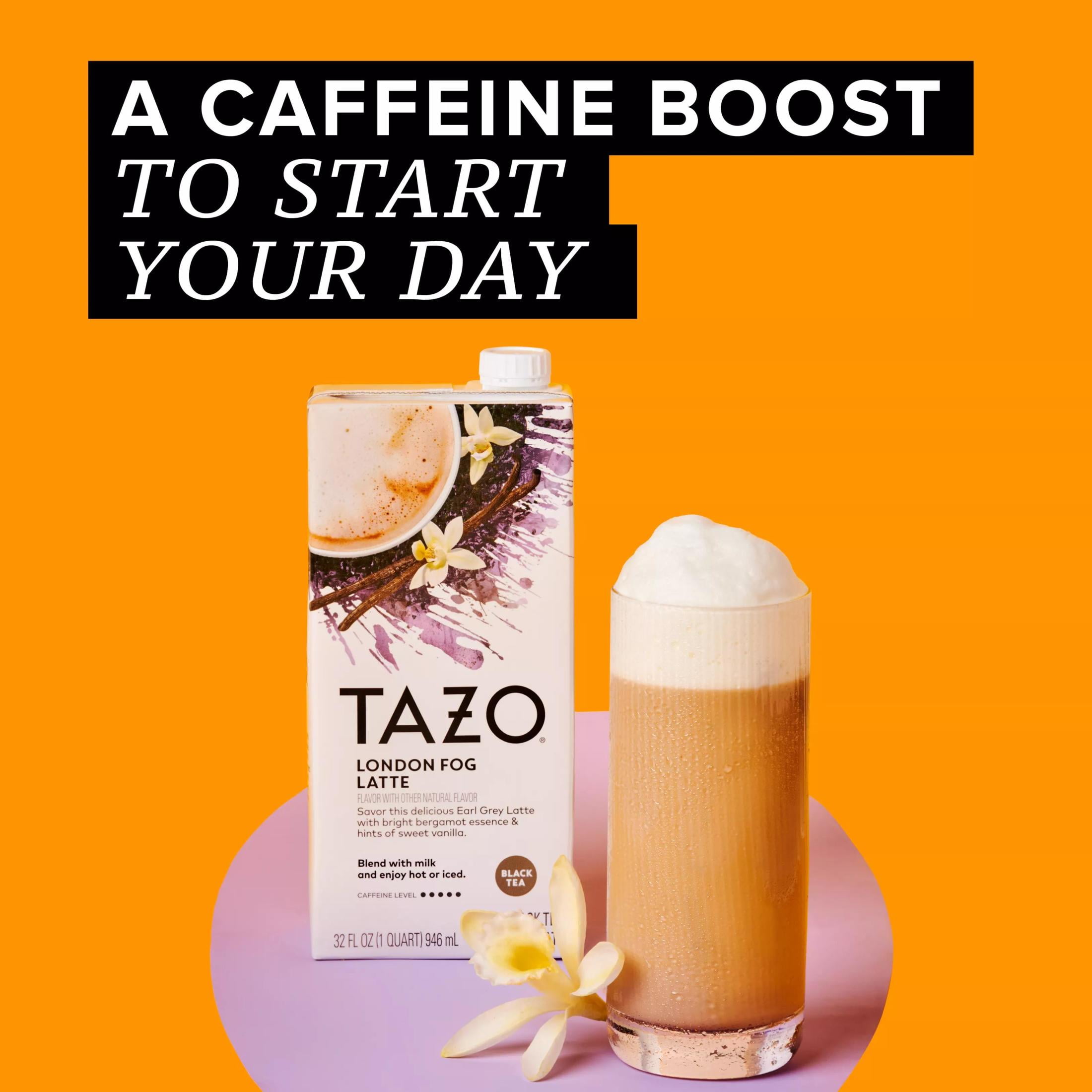 4 pack) TAZO London Fog Latte Tea Concentrate, Caffeinated, 32 oz Carton