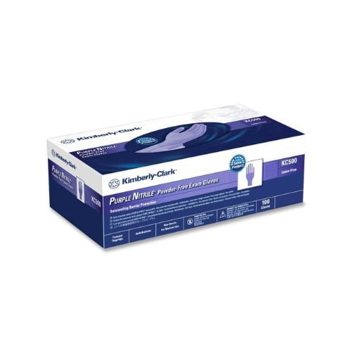 Kimberly-clark Purple Nitrile Exam Gloves - Small Size - Powder-free, Latex-free, Durable, Ambidextrous, Textured Fingertip, Beaded Cuff - Synthetic, Nitrile - 100 / Box - Purple (KIM55081)