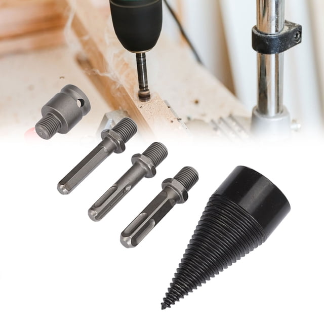 5Pcs Firewood Log Splitter Drill Bit, Steel Wood Splitting Logs Bits Wood Splitter Manual Kindling Splitter Portable Log Splitter