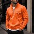 thumbnail image 3 of Mens Quarter Zip Pullover Sweatshirt Fall Winter Long Sleeve Casual Plain Stand Collared Sweatshirts with Pockets, 3 of 6