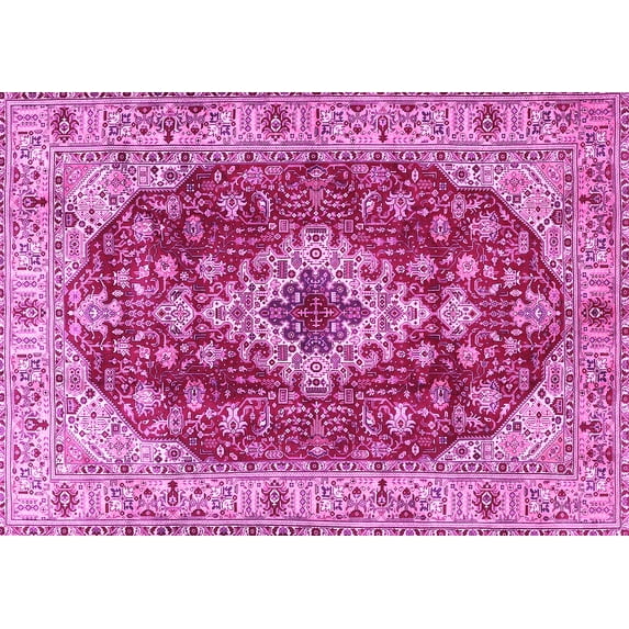 Ahgly Company Indoor Rectangle Medallion Pink Traditional Area Rugs, 2' x 4'