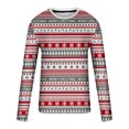 thumbnail image 4 of Honeeladyy Men's 3D Print T-Shirts Christmas Print Tee Long Sleeve Round Neck Pullover Tops #Hl-Red-S, 4 of 5