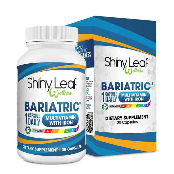 Shiny Leaf Bariatric Vitamins with Iron OnceADay 30 Capsules for Post