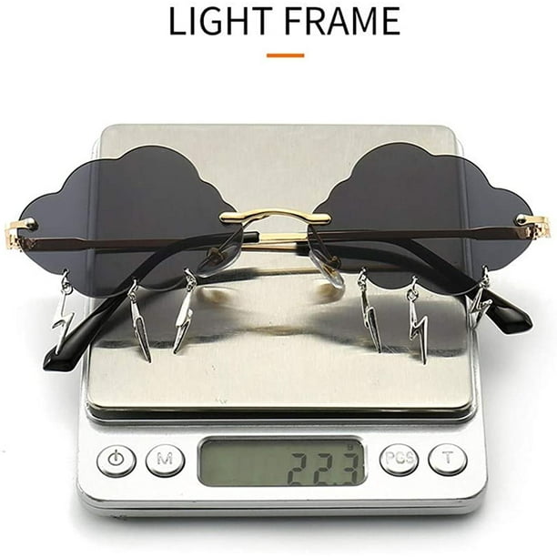 Cloud lightning Sunglasses for Women Men Rimless Wave Glasses Walmart