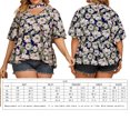 thumbnail image 3 of Chaqueta Camisa floral de manga de hoja de loto estilo cuello colgante superior de temperamento de mujer de gran tamaño Cgtredaw Para estrenar, 3 of 6