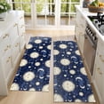 thumbnail image 4 of Kitchen Rugs Sets Of 2,Dark Blue Sun Moon Star Pattern Anti Fatigue Kitchen Mat Rugs Non Slip Washable,Decorative Kitchen Floor Mats for Kitchen,Sink,Laundry,17"X47", 4 of 5
