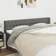 thumbnail image 6 of vidaXL Headboard with Ears Dark Gray 64.2"x6.3"x46.5"/50.4" Fabric, 6 of 34